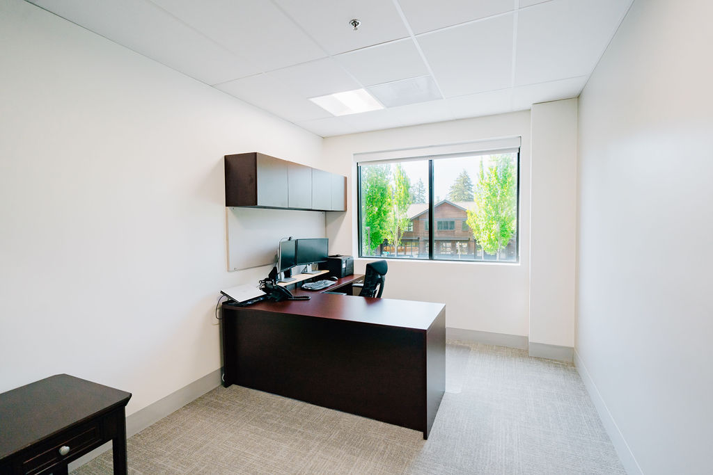 Private office with desk at Lake Grove Crossing