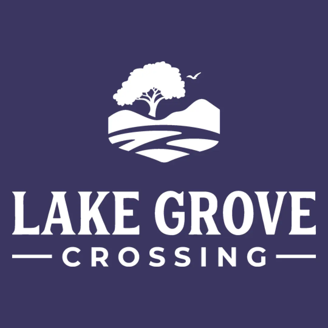 Lake Grove Crossing logo with background color