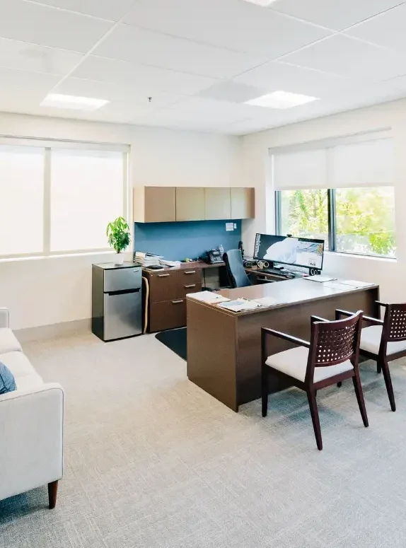 Private office furnished for executive suites